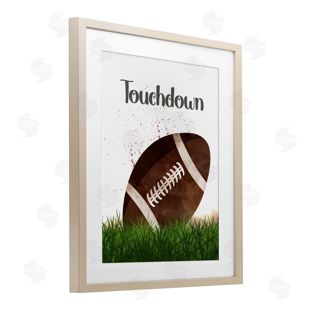 Christine Simpson Art Have A Ball Touchdown Birch Framed Print Under Glass with White Mat Wall Art