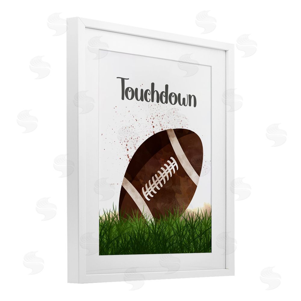 Christine Simpson Art Have A Ball Touchdown White Framed Print Under Glass with Mat Wall Art