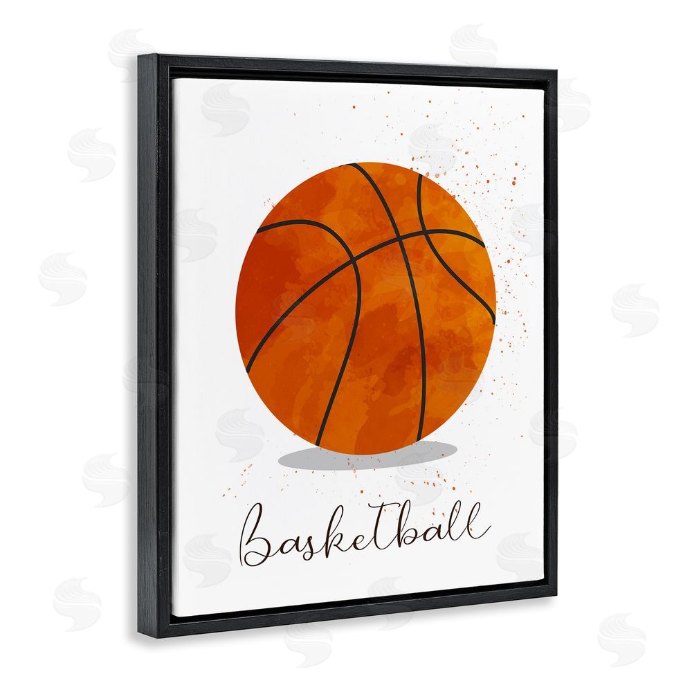 Christine Simpson Art Let's Play Ball Basketball Black Floating Frame Canvas Wall Art Print