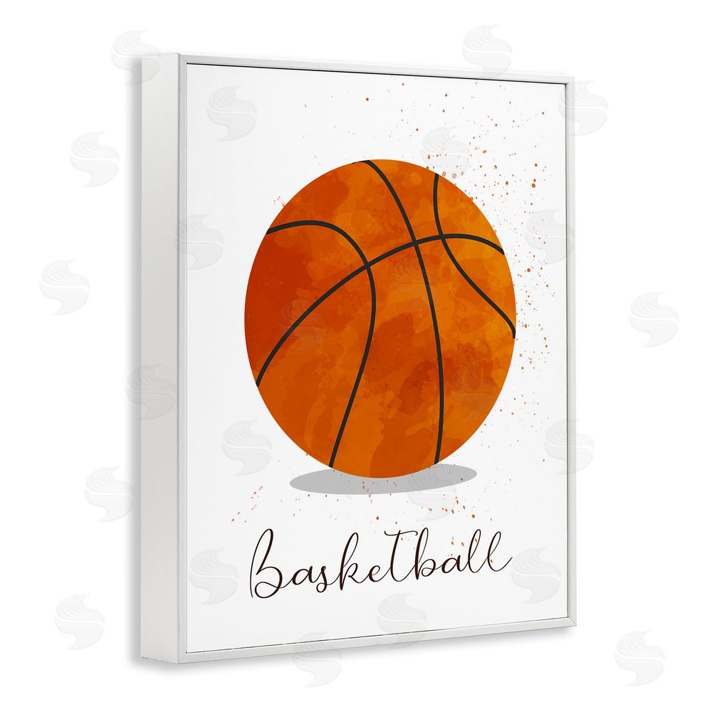 Christine Simpson Art Let's Play Ball Basketball White Framed Giclee Wall Art Print
