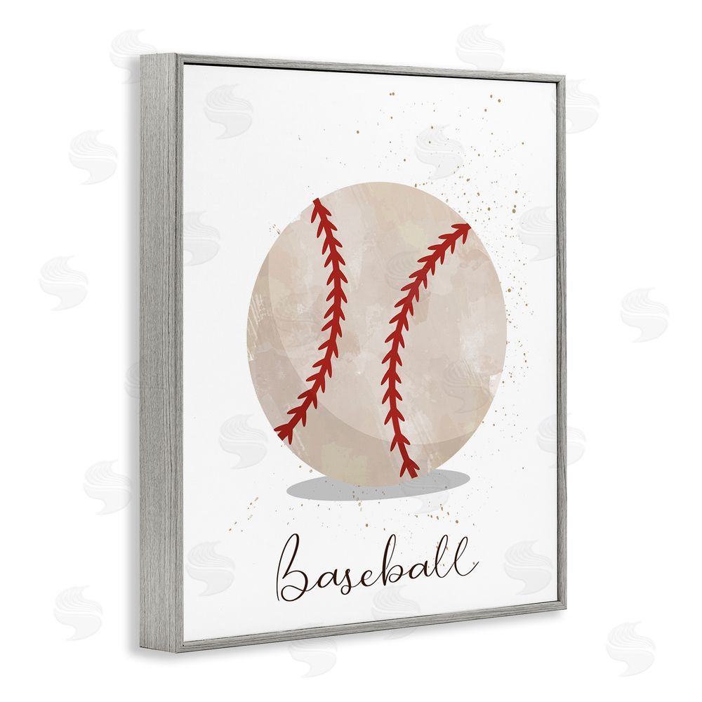 Christine Simpson Art Let's Play Ball Baseball Gray Framed Giclee Wall Art Print