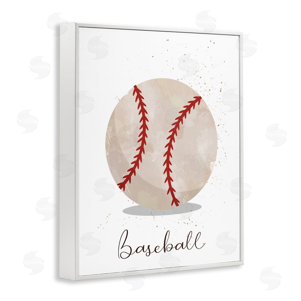 Christine Simpson Art Let's Play Ball Baseball White Framed Giclee Wall Art Print