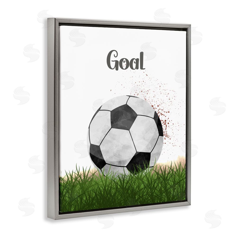 Christine Simpson Art Have A Ball Goal Gray Floating Frame Canvas Wall Art Print