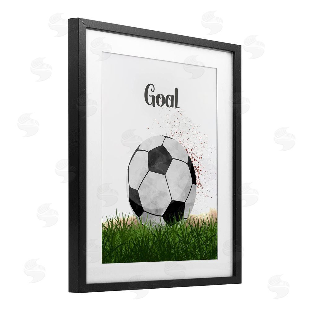 Christine Simpson Art Have A Ball Goal Black Framed Print Under Glass with White Mat Wall Art