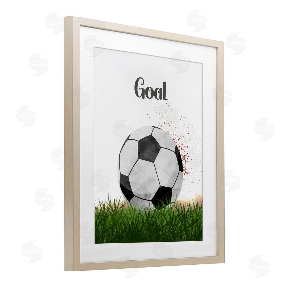 Christine Simpson Art Have A Ball Goal Birch Framed Print Under Glass with White Mat Wall Art