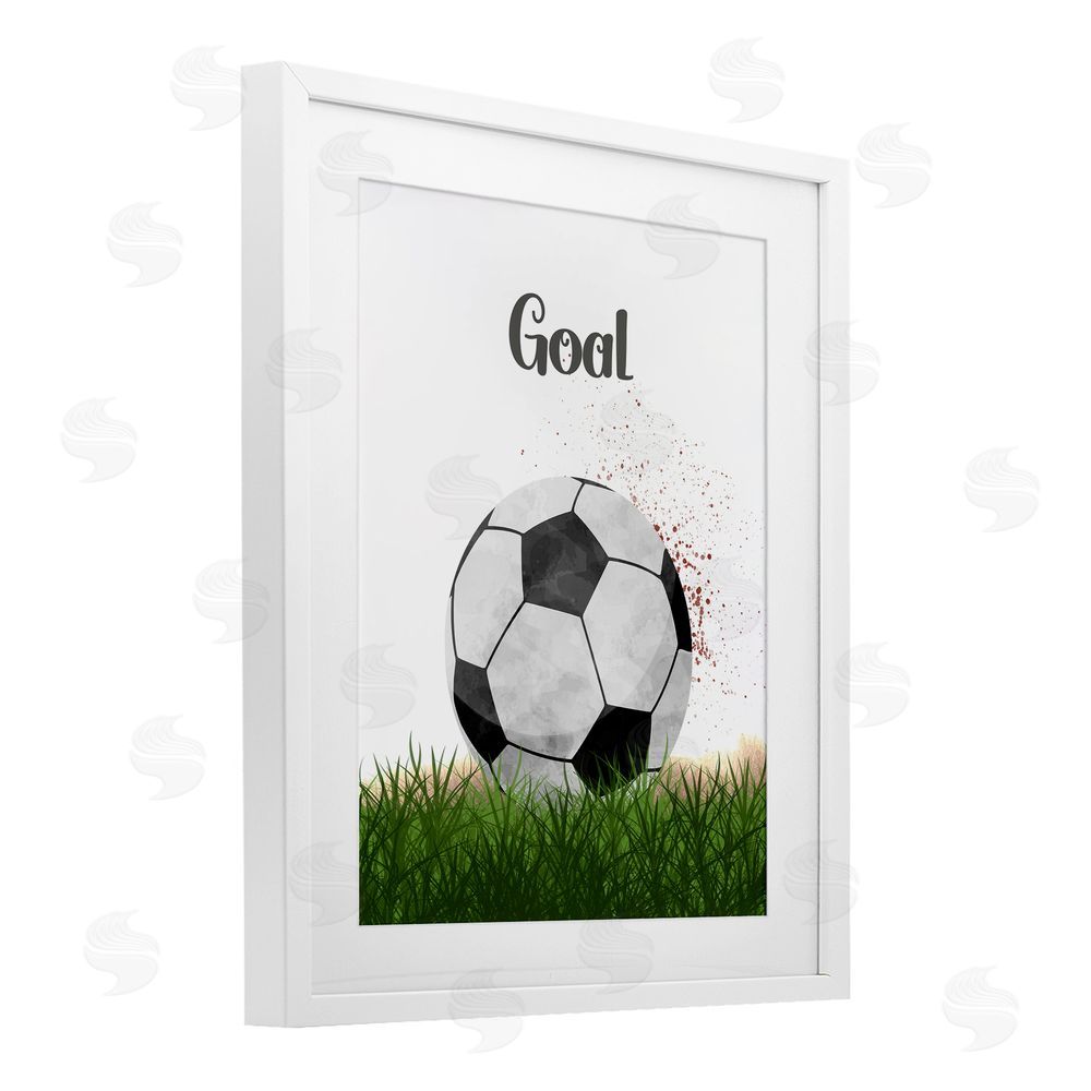 Christine Simpson Art Have A Ball Goal White Framed Print Under Glass with Mat Wall Art