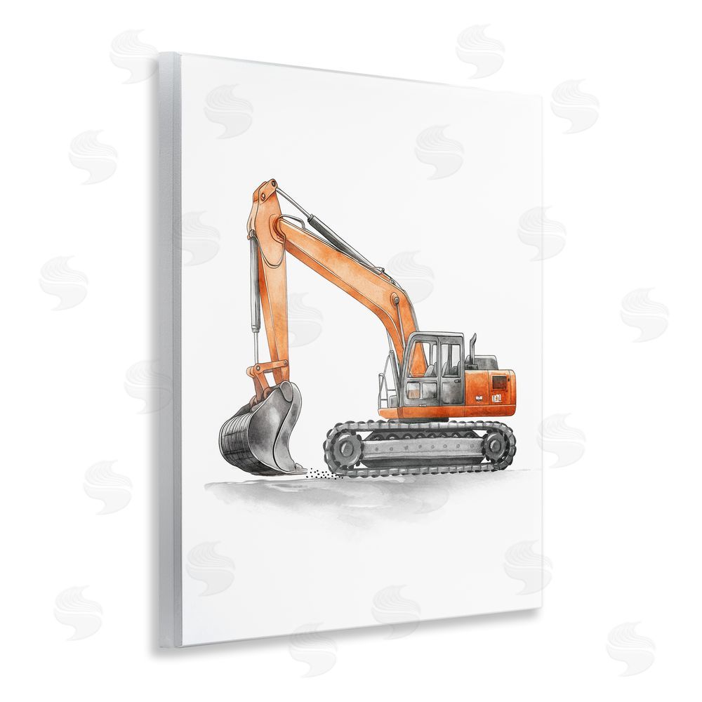 Christine Simpson Art Working Trucks Excavator Wall Plaque Art Print
