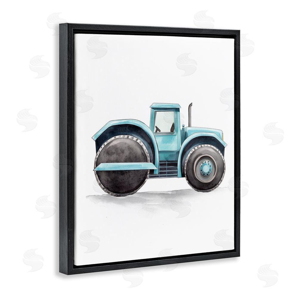 Christine Simpson Art Working Trucks Tractor Black Floating Frame Canvas Wall Art Print