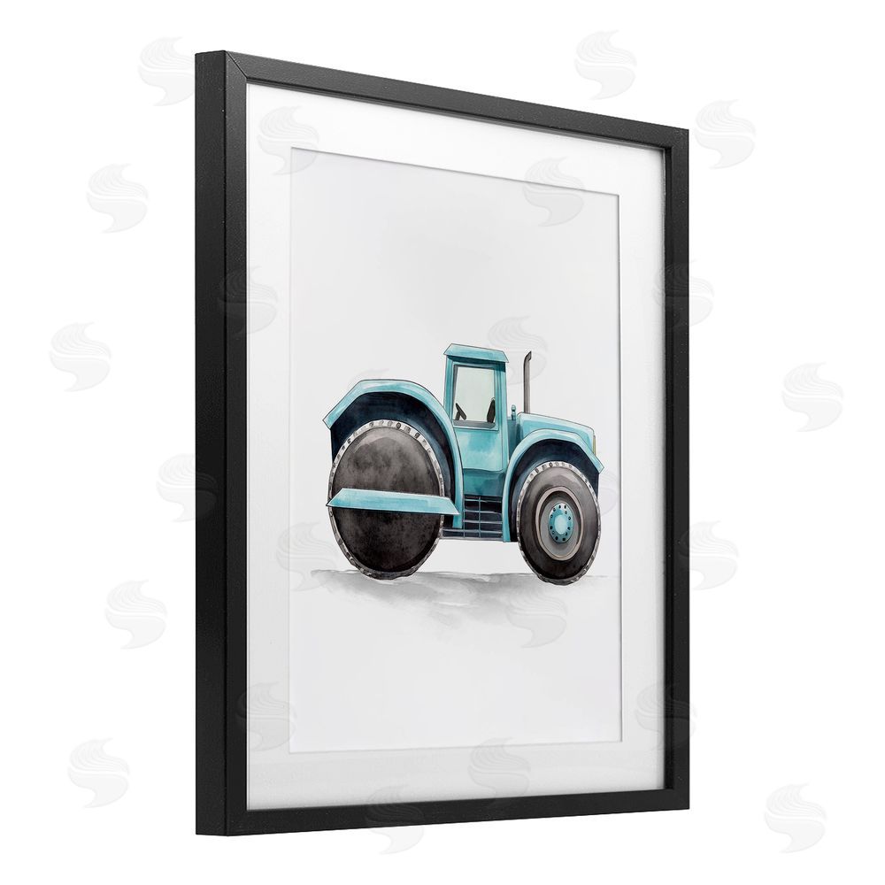 Christine Simpson Art Working Trucks Tractor Black Framed Print Under Glass with White Mat Wall Art