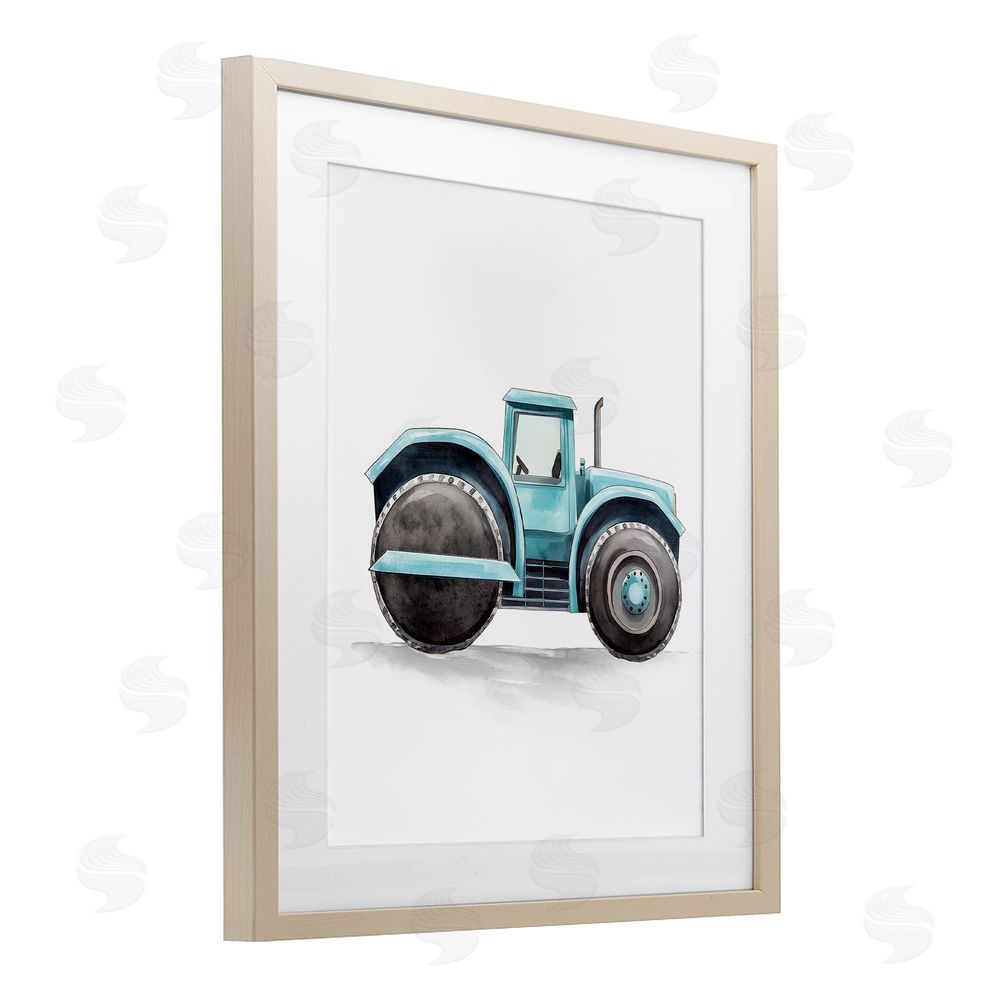 Christine Simpson Art Working Trucks Tractor Birch Framed Print Under Glass with White Mat Wall Art