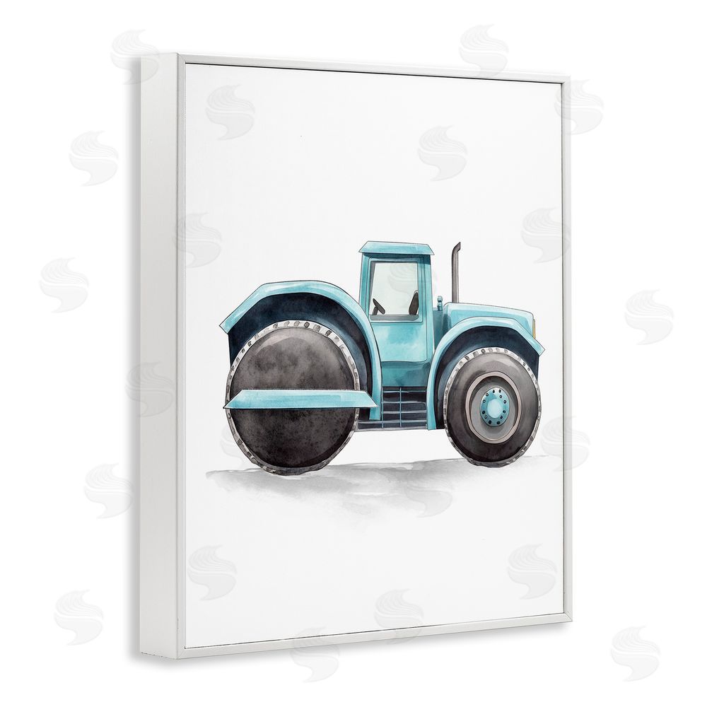Christine Simpson Art Working Trucks Tractor White Framed Giclee Wall Art Print