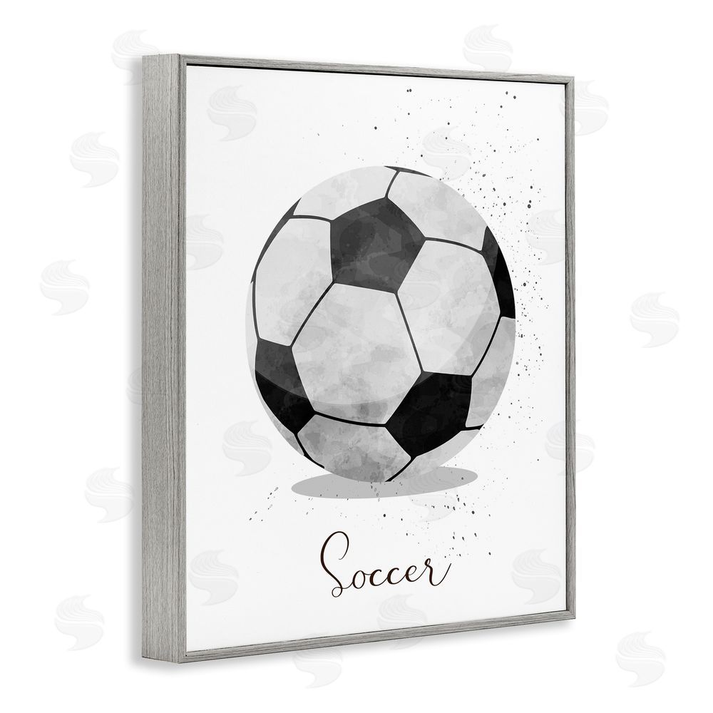 Christine Simpson Art Let's Play Ball Soccer Gray Framed Giclee Wall Art Print