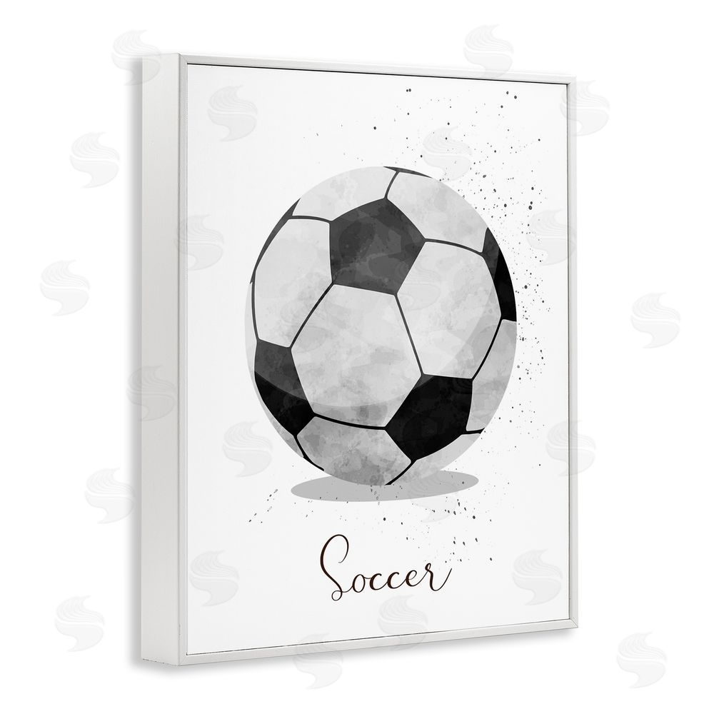 Christine Simpson Art Let's Play Ball Soccer White Framed Giclee Wall Art Print