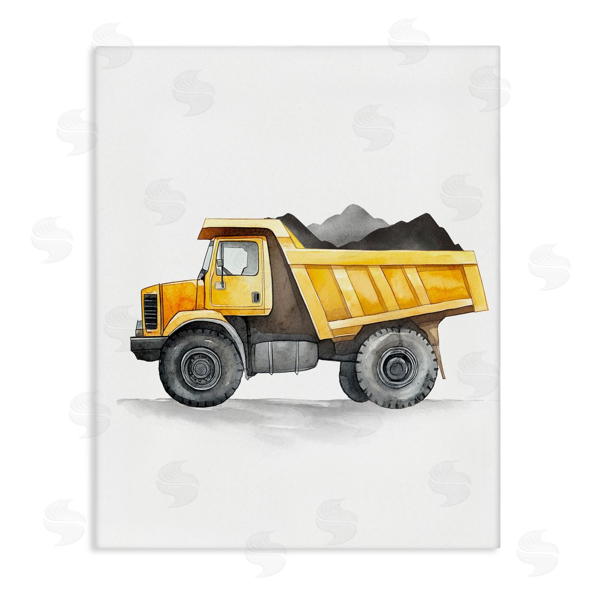 Christine Simpson Art Working Trucks Dump Vehicle Canvas Wall Art Print