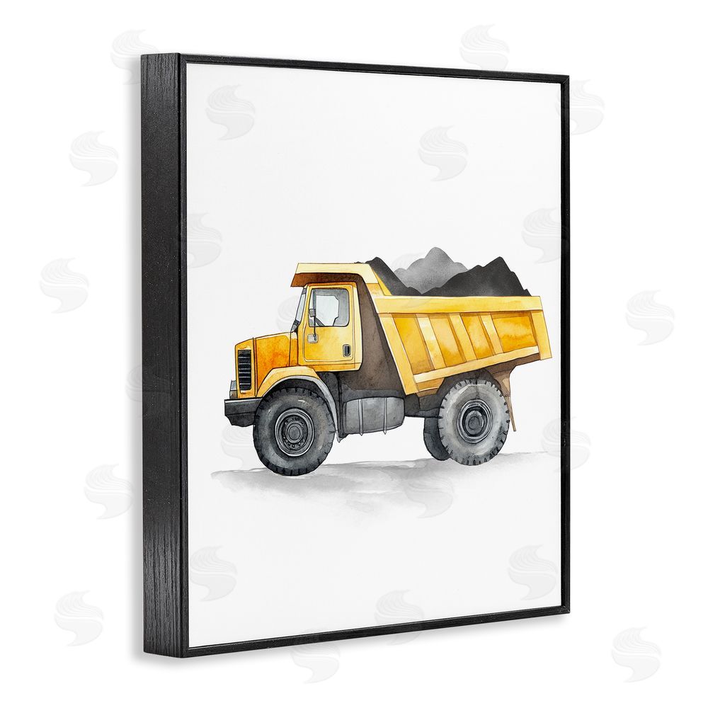 Christine Simpson Art Working Trucks Dump Vehicle Black Framed Giclee Wall Art Print