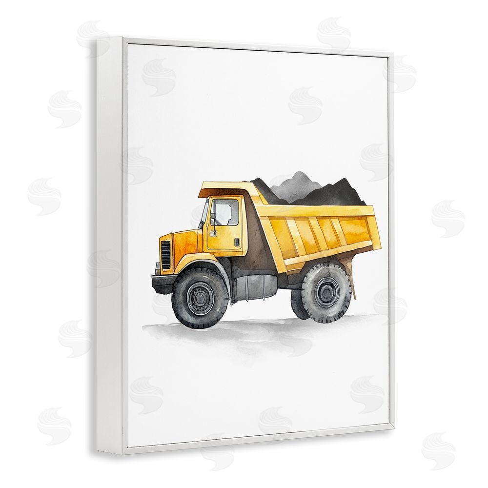 Christine Simpson Art Working Trucks Dump Vehicle White Framed Giclee Wall Art Print