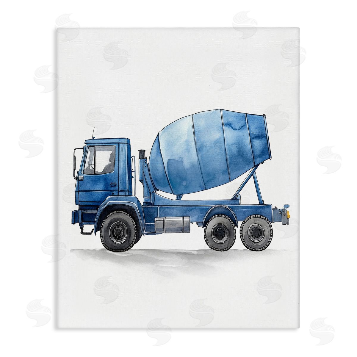 Christine Simpson Art Working Trucks Cement Canvas Wall Art Print