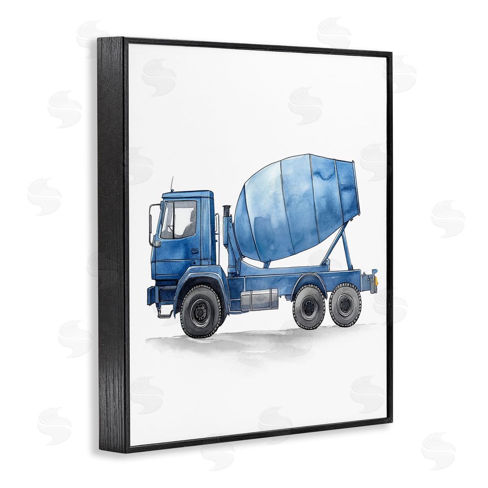Christine Simpson Art Working Trucks Cement Black Framed Giclee Wall Art Print