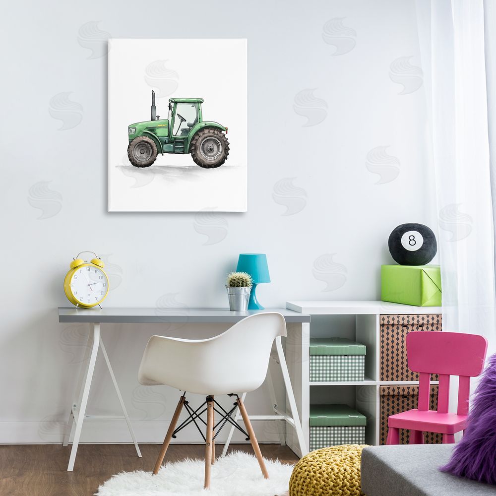 Christine Simpson Art Working Trucks Green Tractor Canvas Art on Wall