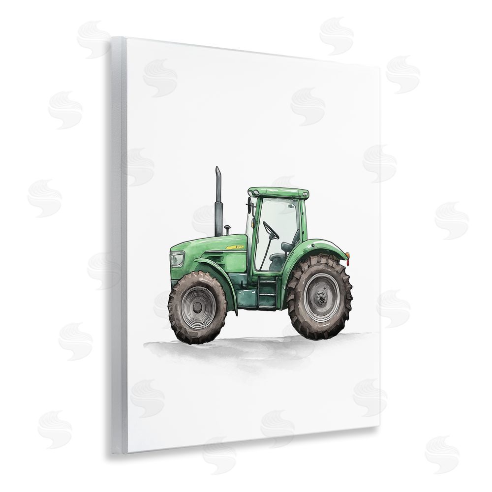 Christine Simpson Art Working Trucks Green Tractor Wall Plaque Art Print