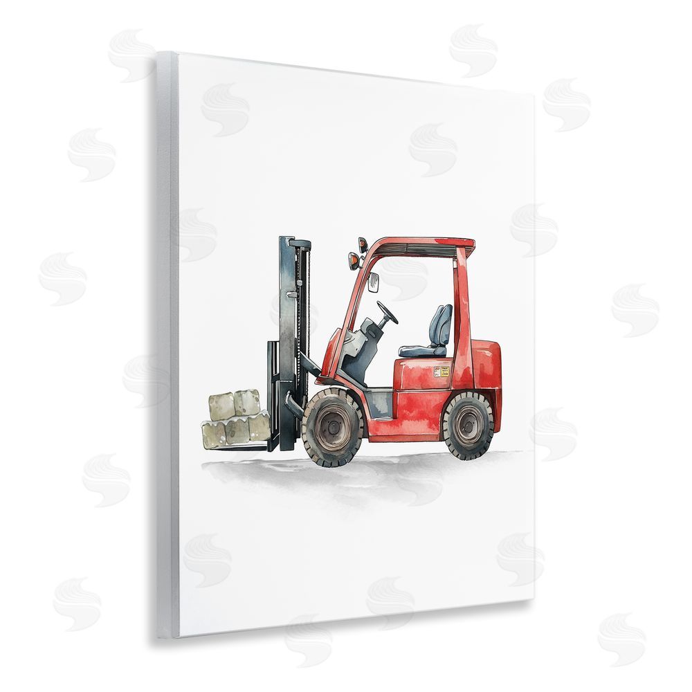Christine Simpson Art Working Trucks Forklift Wall Plaque Art Print