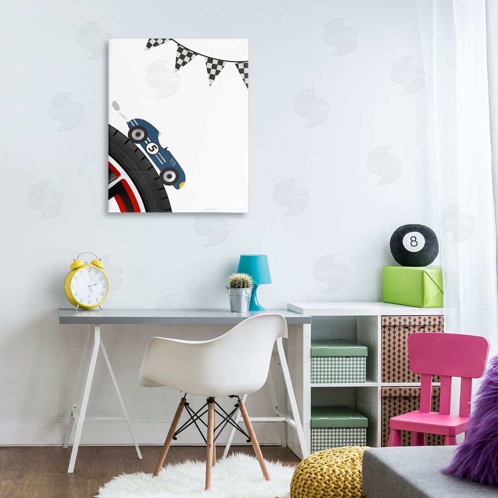 Christine Simpson Art Vintage Fast Lane Racecar Canvas Art on Wall