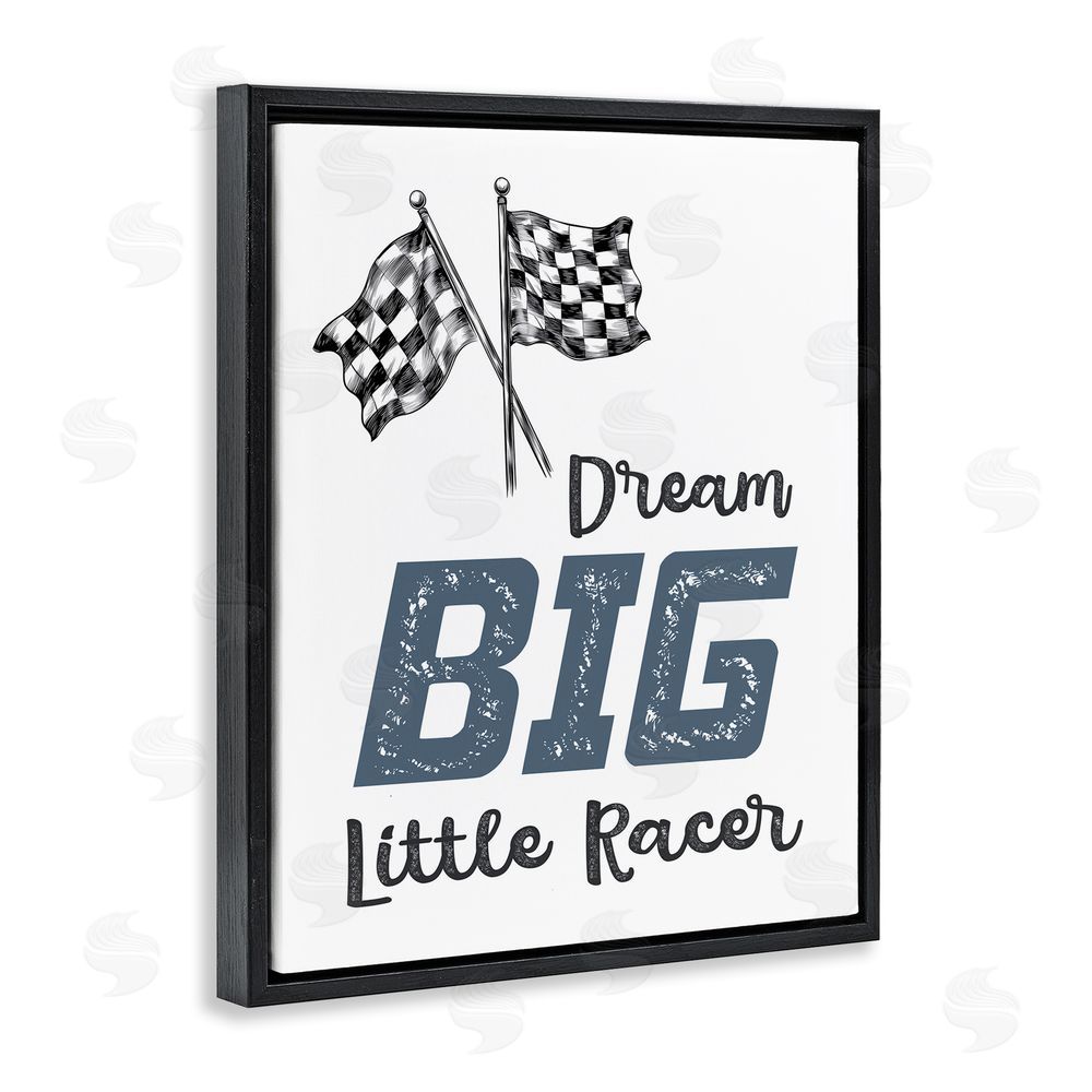 Christine Simpson Art Dream Big Little Racer Black Floating Frame Canvas Wall Art Print