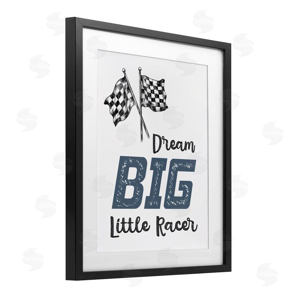 Christine Simpson Art Dream Big Little Racer Black Framed Print Under Glass with White Mat Wall Art