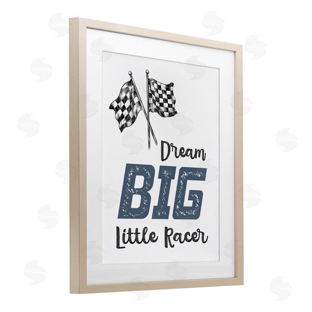 Christine Simpson Art Dream Big Little Racer Birch Framed Print Under Glass with White Mat Wall Art