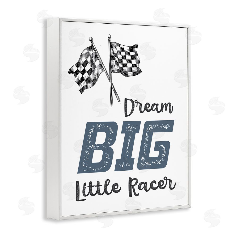 Christine Simpson Art Dream Big Little Racer White Framed Giclee Wall Art Print