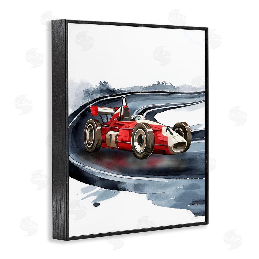 Christine Simpson Art Race Day F1 Car Black Framed Giclee Wall Art Print