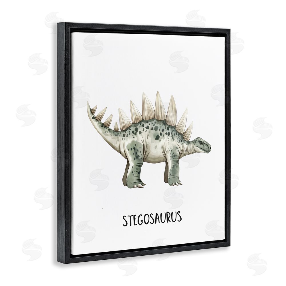Christine Simpson Art Meet The Stegosaurus Black Floating Frame Canvas Wall Art Print
