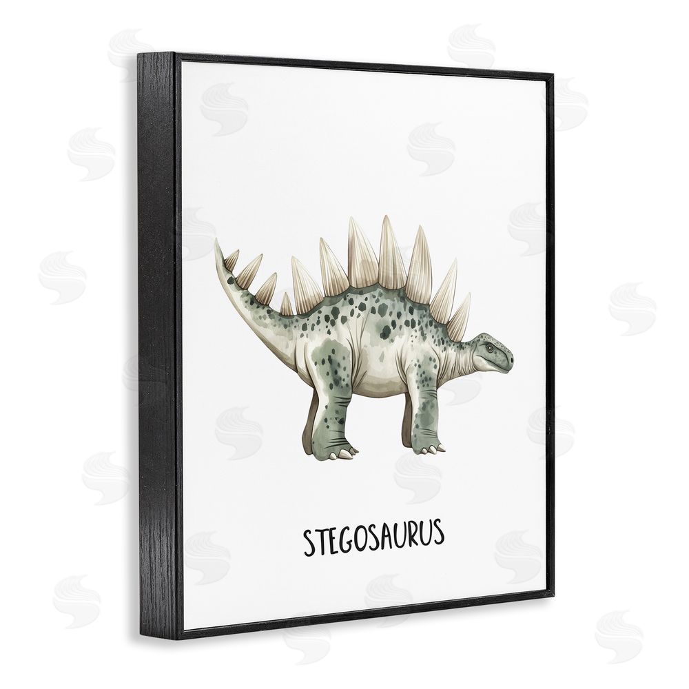 Christine Simpson Art Meet The Stegosaurus Black Framed Giclee Wall Art Print