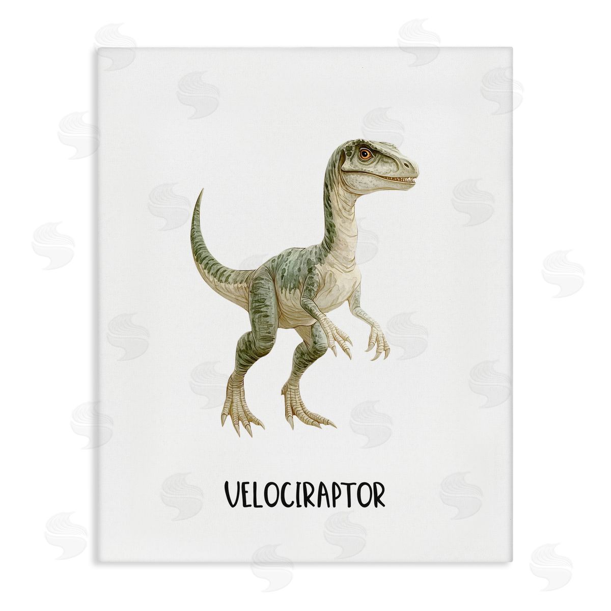 Christine Simpson Art Meet The Velociraptor Canvas Wall Art Print