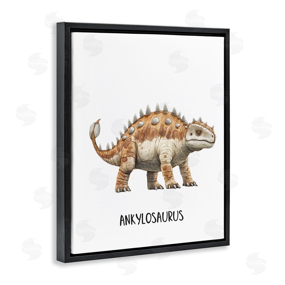 Christine Simpson Art Meet The Ankylosaurus Black Floating Frame Canvas Wall Art Print