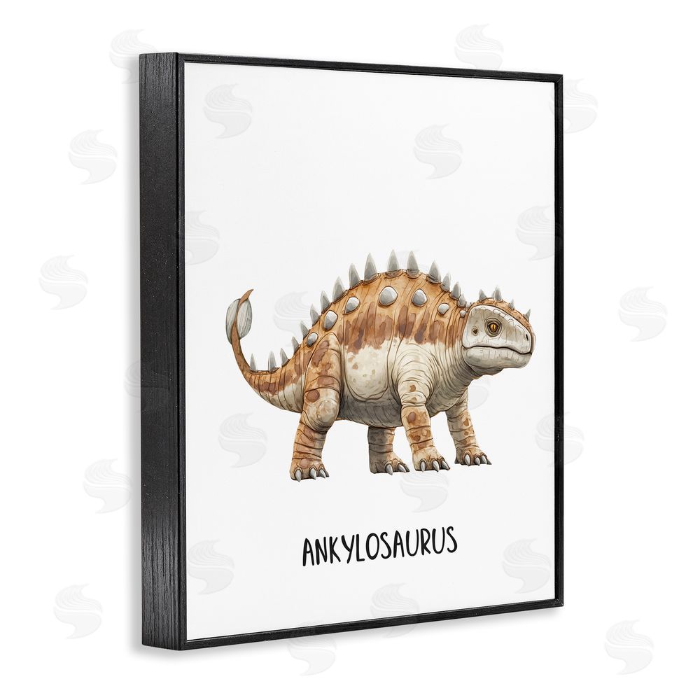 Christine Simpson Art Meet The Ankylosaurus Black Framed Giclee Wall Art Print