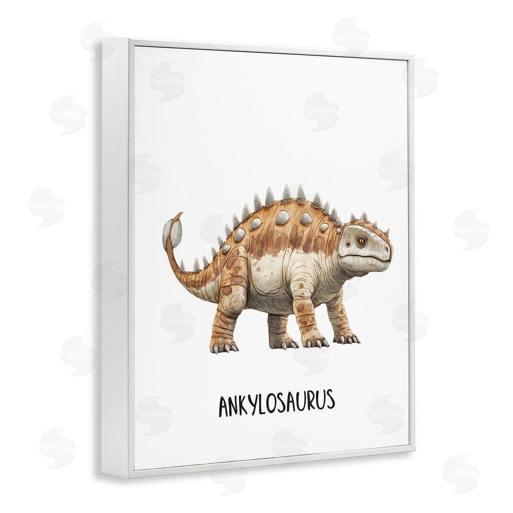 Christine Simpson Art Meet The Ankylosaurus White Framed Giclee Wall Art Print