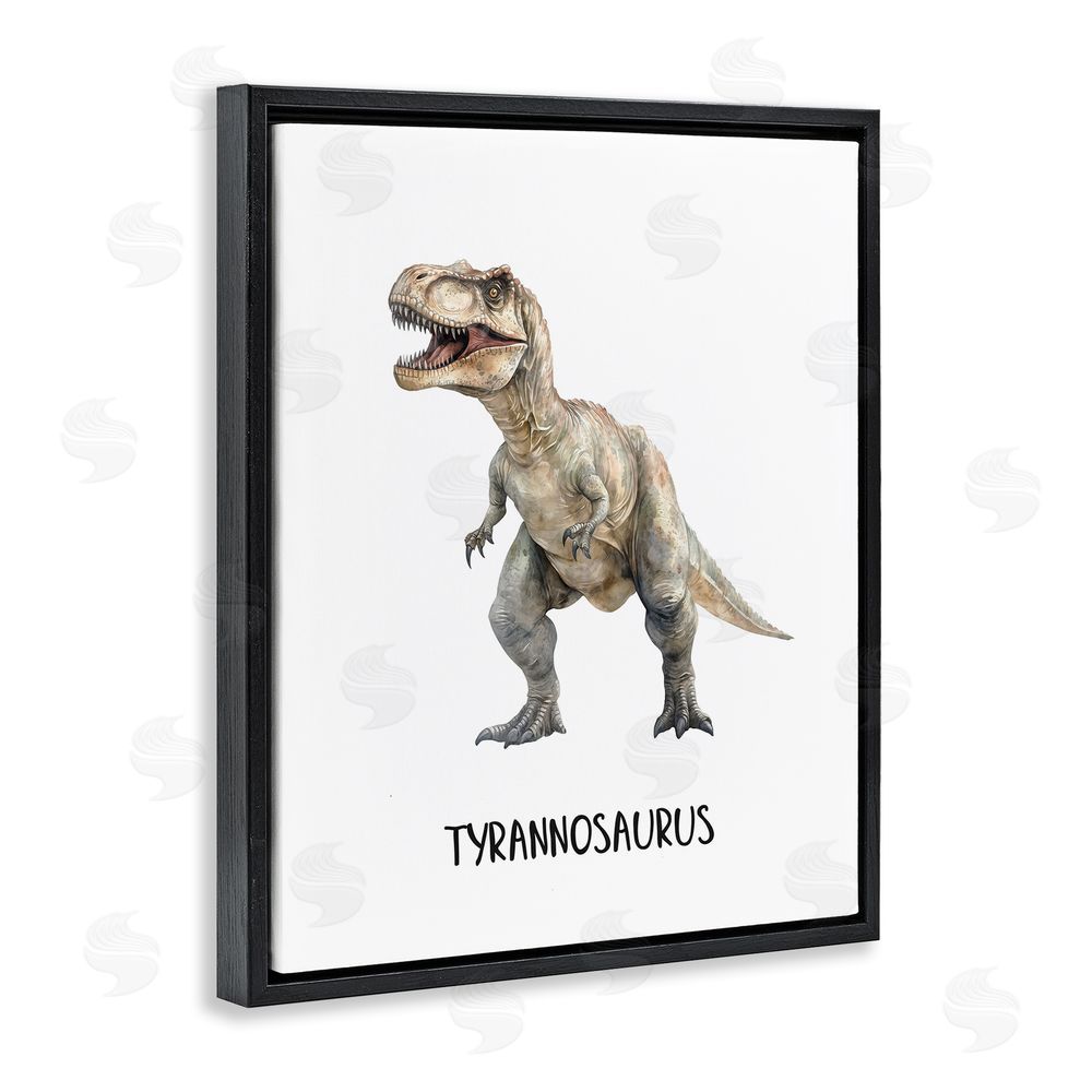 Christine Simpson Art Meet The Tyrannosaurus Black Floating Frame Canvas Wall Art Print