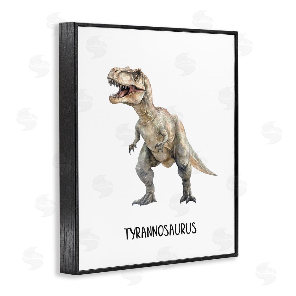 Christine Simpson Art Meet The Tyrannosaurus Black Framed Giclee Wall Art Print