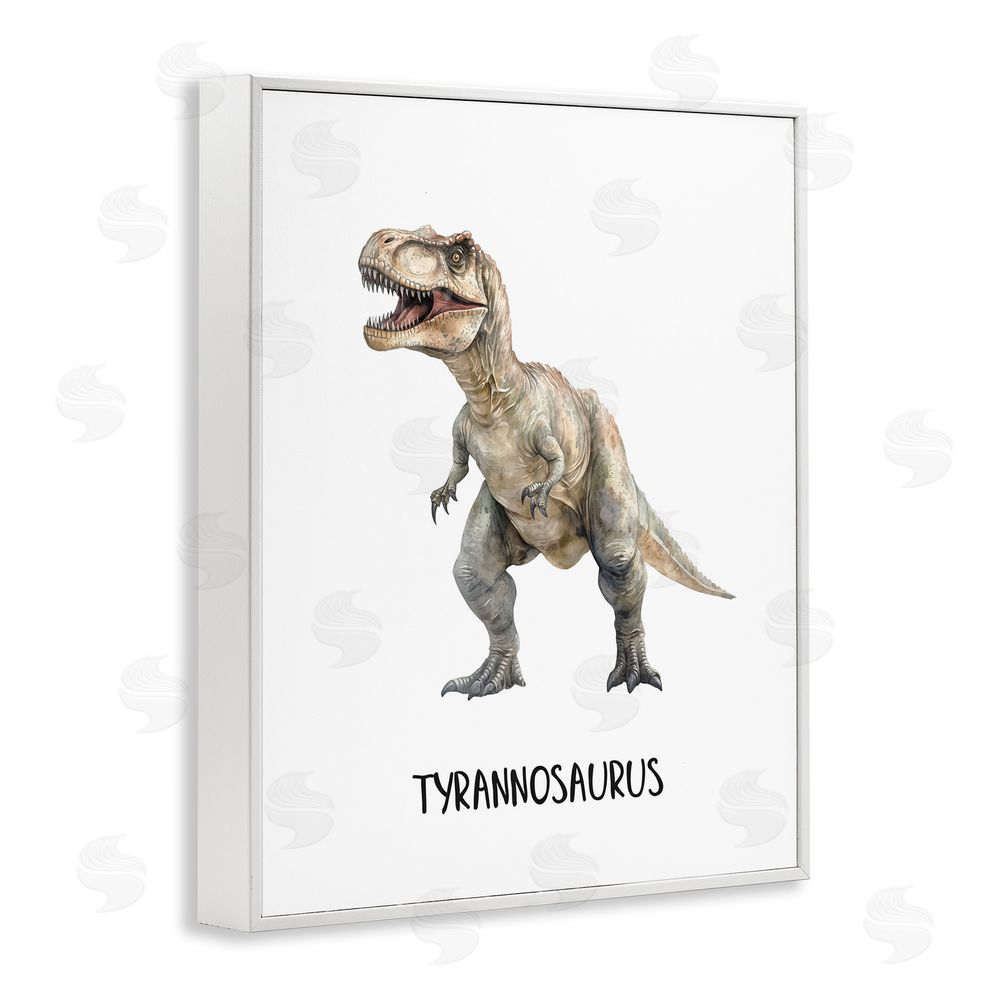 Christine Simpson Art Meet The Tyrannosaurus White Framed Giclee Wall Art Print