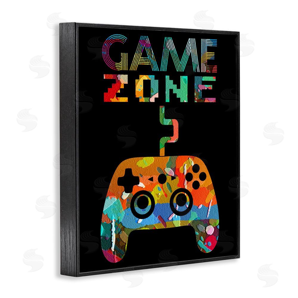 Marcus Prime Collaged Retro Game Zone Black Framed Giclee Wall Art Print