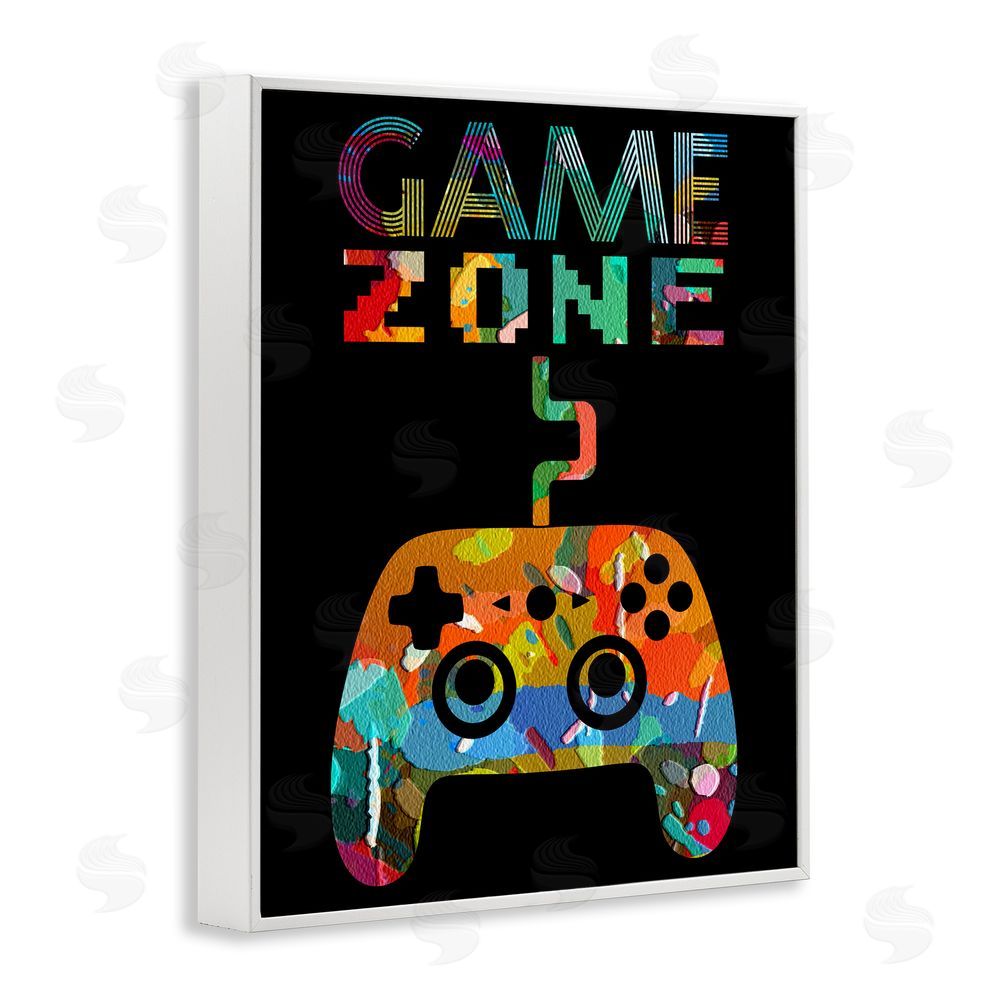 Marcus Prime Collaged Retro Game Zone White Framed Giclee Wall Art Print