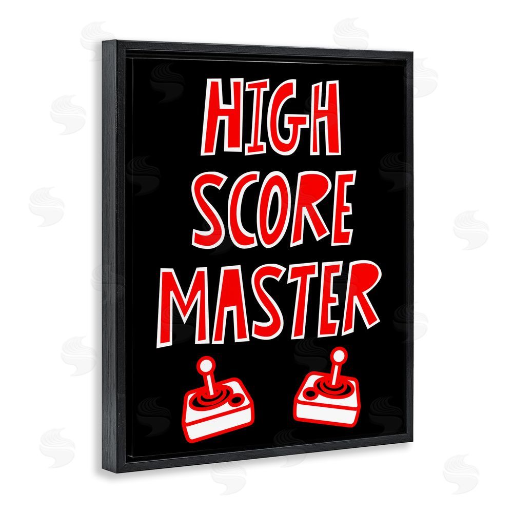 Marcus Prime High Score Master Gamer Black Floating Frame Canvas Wall Art Print