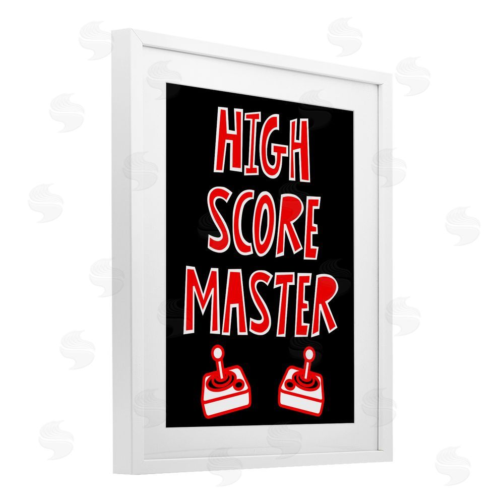 Marcus Prime High Score Master Gamer White Framed Print Under Glass with Mat Wall Art