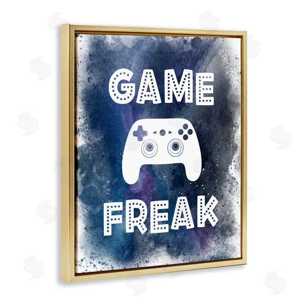 Marcus Prime Game Freak Splash Gold Floating Frame Canvas Wall Art Print