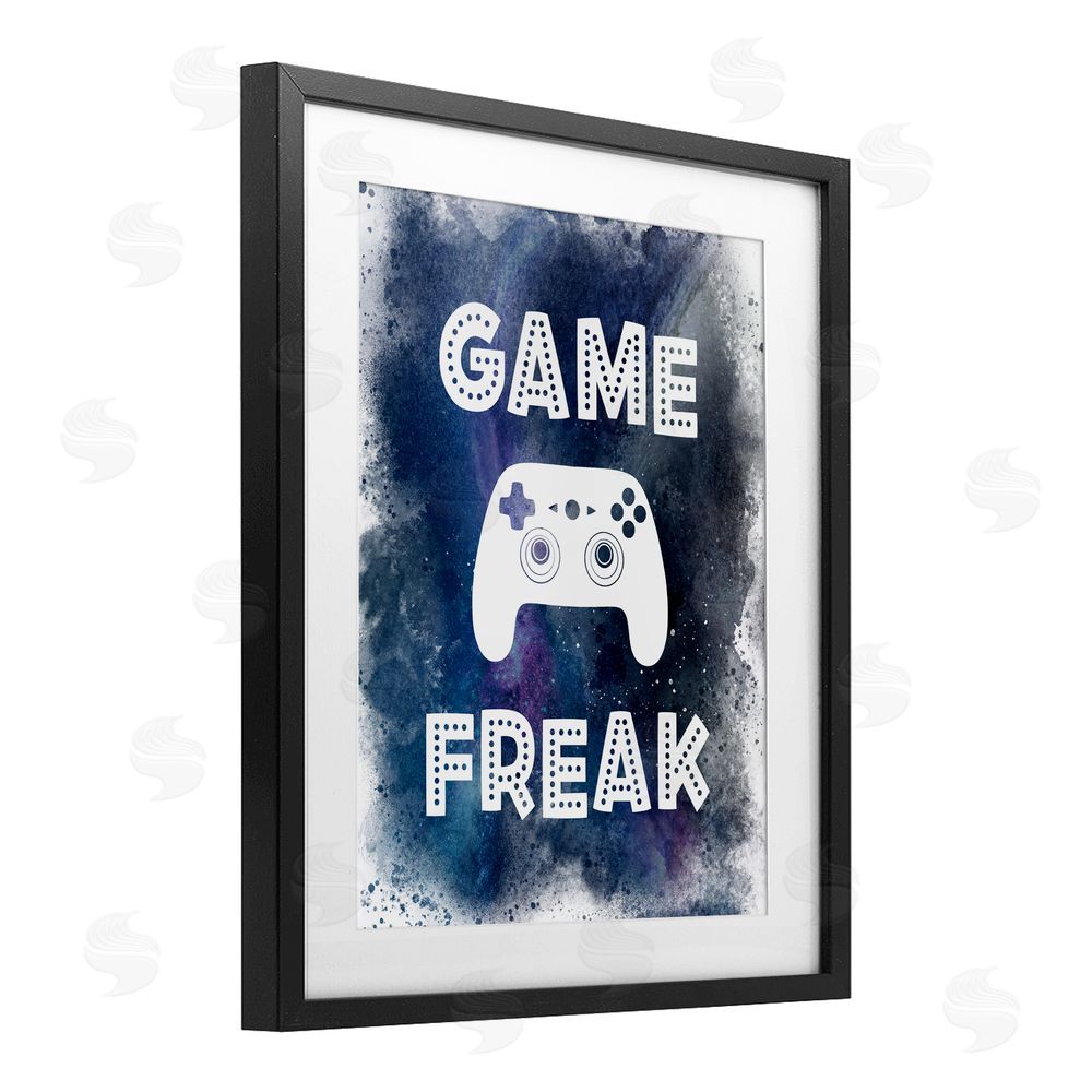 Marcus Prime Game Freak Splash Black Framed Print Under Glass with White Mat Wall Art