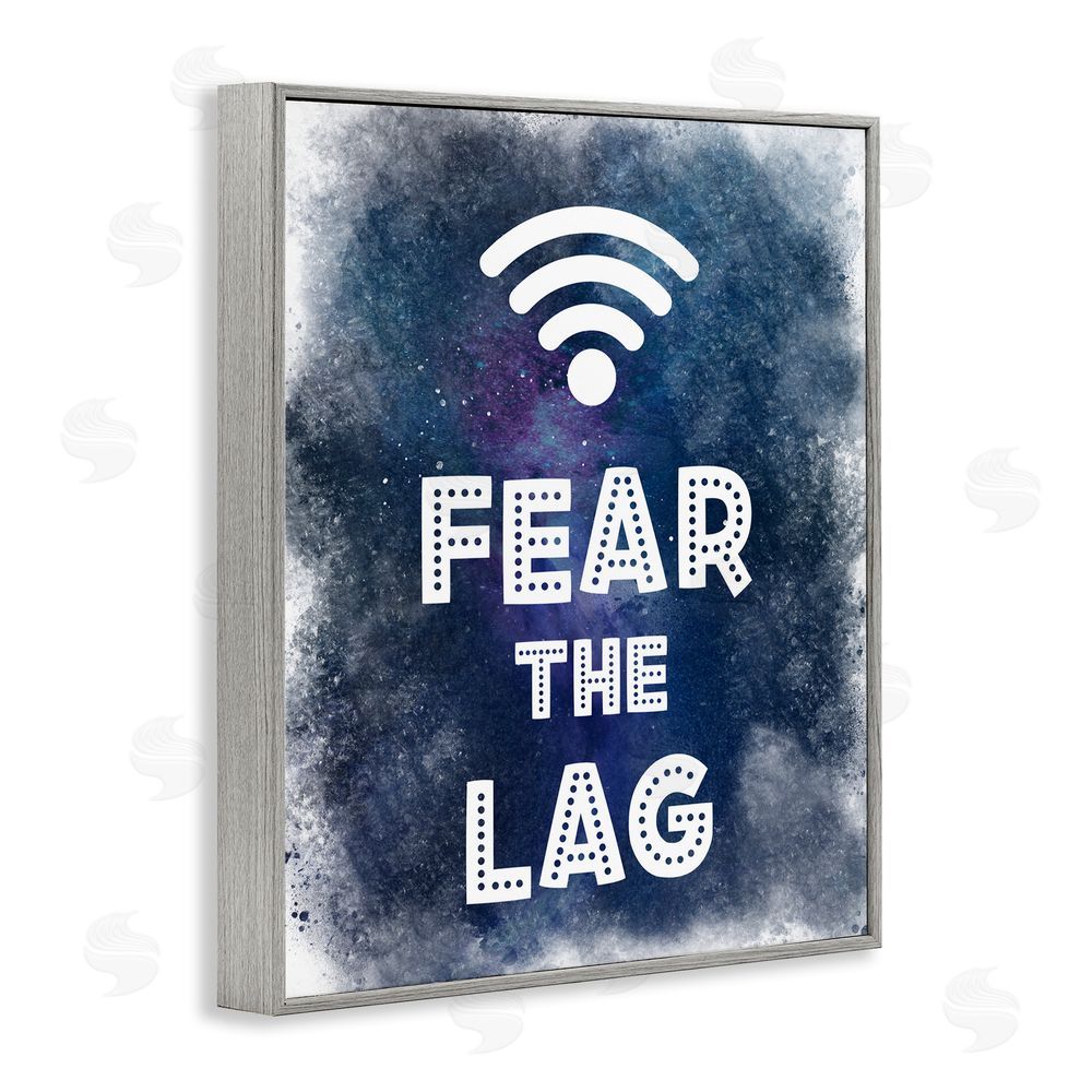 Marcus Prime Fear The Lag Gamer Splash Gray Framed Giclee Wall Art Print
