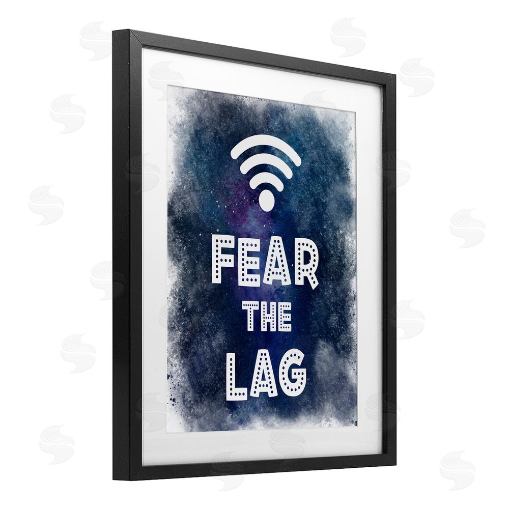 Marcus Prime Fear The Lag Gamer Splash Black Framed Print Under Glass with White Mat Wall Art