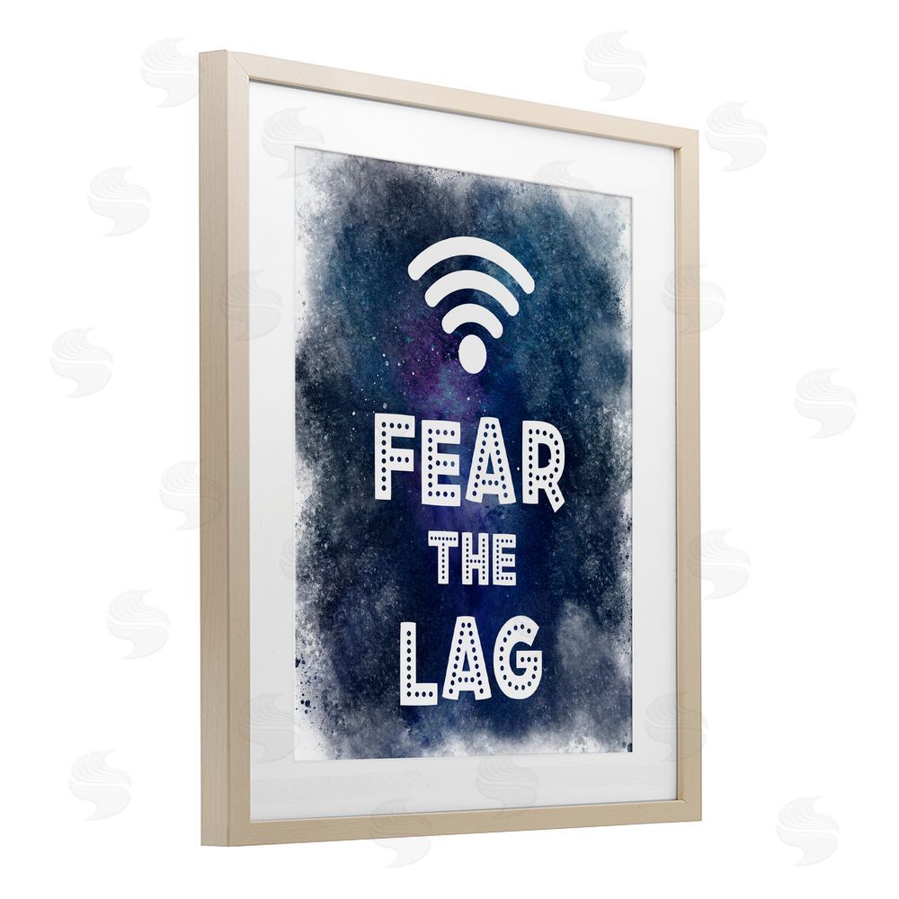 Marcus Prime Fear The Lag Gamer Splash Birch Framed Print Under Glass with White Mat Wall Art