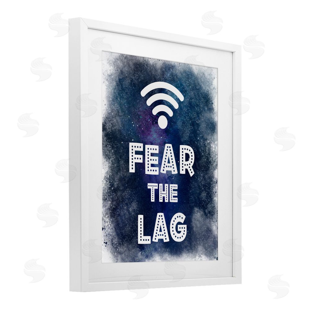 Marcus Prime Fear The Lag Gamer Splash White Framed Print Under Glass with Mat Wall Art